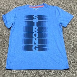 Xersion Blue Short Sleeve Tee with Bold Graphic